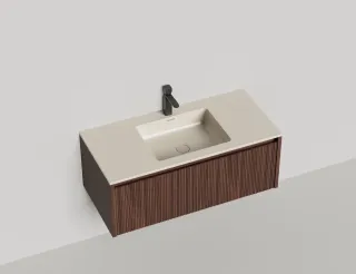 Подвесная тумба Salini Domino 27D210ONF 100см эмаль/фрезерованный фасад Onda Plus